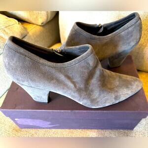 Prada Blue Gray Ultra Soft Suede Side Zip Booties Euro Size 39